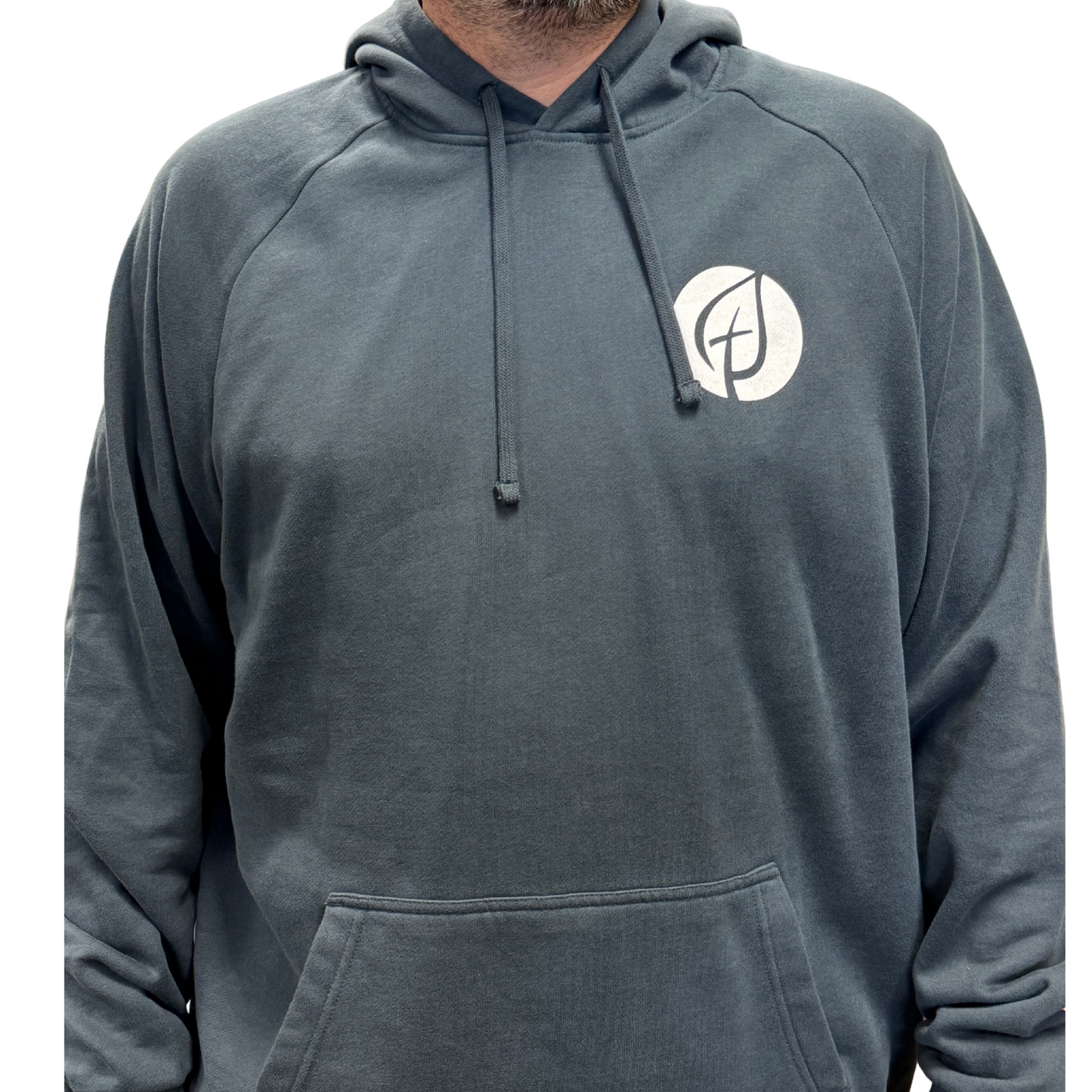 BT White Logo District Hoodie Steel Blue